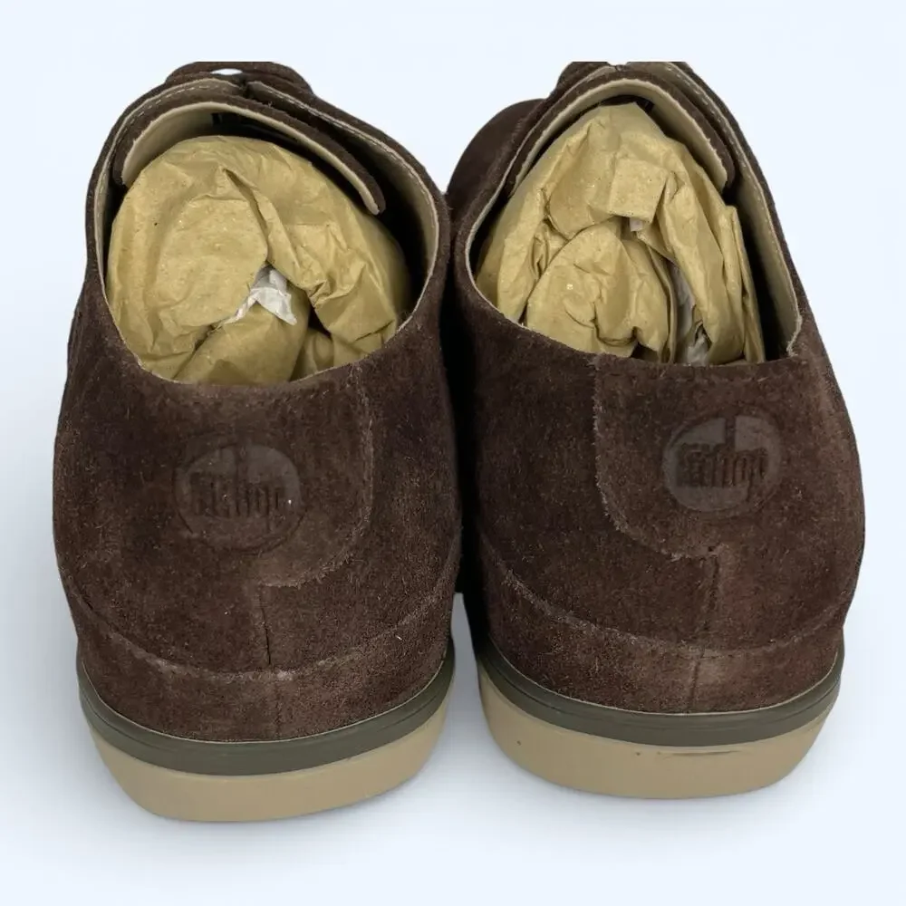 FitFlop Mens Lewis Suede Lace up Brown Suede Oxford Sneaker Casual Comfort SZ 11